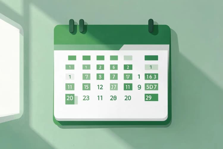 Calendário com dias marcados, simbolizando a passagem do tempo.